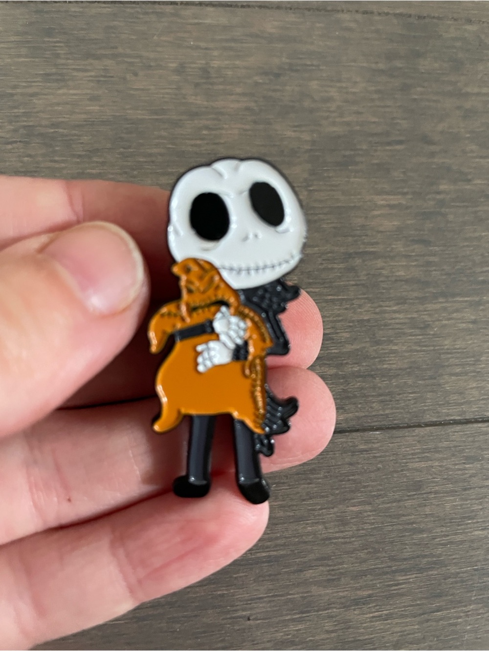 Black & White Jack Skellington Enamel Pin Halloween Holiday Christmas